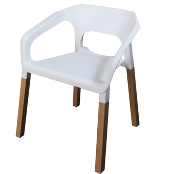 U-RO DÉCOR เก้าอี้ดีไซน์ พักผ่อน/มีที่ท้าวเเขน/ อนกประสงค์ รุ่น CONCORD - สีขาว/บีช