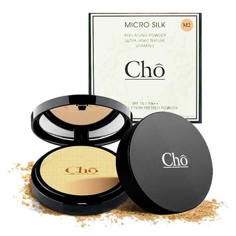 CHO แป้งโช ไมโครซิลค์ แป้งพัฟหน้าเด็ก MICRO SILK ANTI-AGING POWDER (M2-ผิวกลาง)