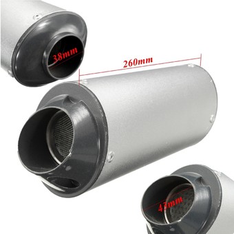 thumbnail image 2 of 38mm Exhaust Muffler For 125cc 150cc 250cc Dirt Bike Quad – Pit Bike, Thumpstar, Taotao, SSR – Titanium Color 2 of 5