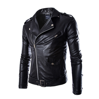 Men&#039;s Outdoor Motorcycle Racing PU Leather Jacket Armor Riding Clothing (Black)