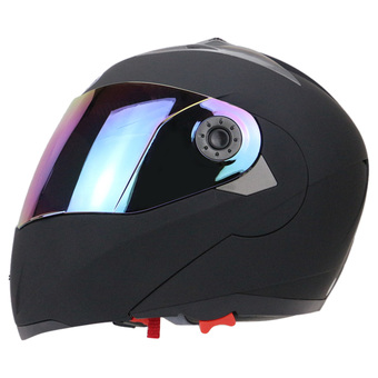 Full Face Motorcycle Dual Visor Helmet with Colorful Shield M (Matte Black) - Intl