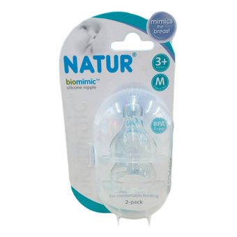 Natur จุกนม biomimic ปากกว้าง Size M 2อัน/แพ็ค (รุ่น 85181) 1แพ็ค