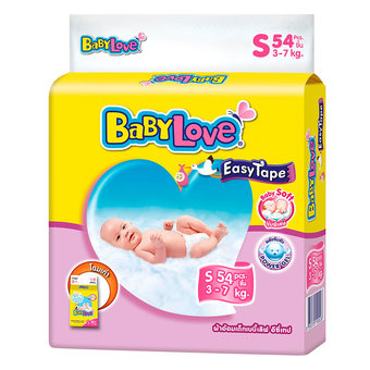 BabyLove ผ้าอ้อมแบบเทป - รุ่น Easy Tape ไซส์ S 54 ชิ้น