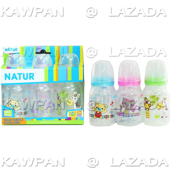 Natur ขวดนม smile clup 4 ออนซ์ (แพ๊ค 3 ขวด)