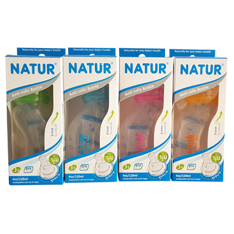 Natur ขวดนมสุขภาพเนเจอร์ PP 4 ออนซ์ (แพ็ค 4)