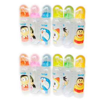 Natur DORAEMON ขวดนมโดราเอม่อน PP ทรงกลม 2 แพ็ค รุ่น 40025 8 ออนซ์/6ขวด