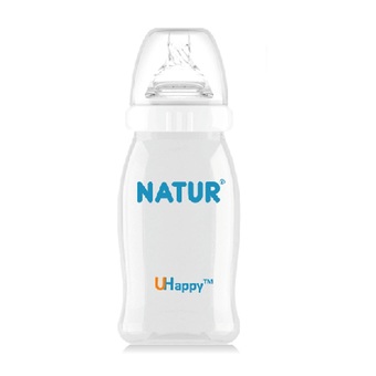 Natur Wide Neck ขวดนมปากกว้าง UHappy รุ่น 81075 1 ขวด 8 ออนซ์ (สีใส)