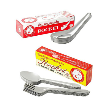 Rocket ชุดช้อนจีน พร้อมช้อนส้อมสเตนเลส (36 ชิ้น)