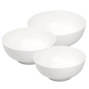 STOKE PORCELAIN ชามเซรามิก 6/7/8นิ้ว 3 ใบ/ชุด (ขาวล้วน