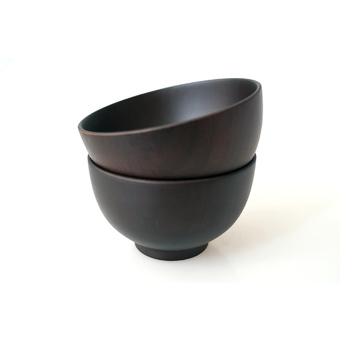 FOFO ZAKKA ชุดถ้วยไม้ ไม้พุทราอย่างดีแฮนด์เมด 11 ซม. (2 ใบ/ชุด)