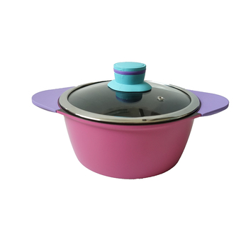 FOFO หม้ออลูมิเนียมหล่อ 20 ซม. เคลือบ non-stick หูจับหุ้มซิลิโคน รุ่นหม้อเคลือบแฟนซี