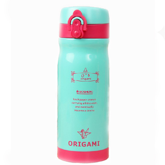 FOFO กระติกน้ำสุญญากาศ เก็บอุณหภูมิ พกพา รุ่นฝากด 350 ML. - สีฟ้า