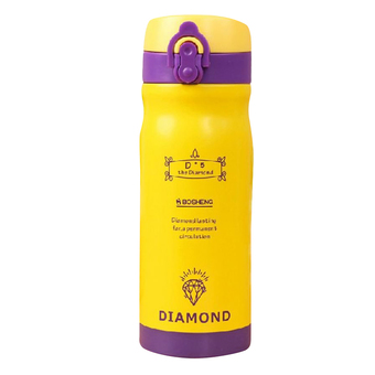 FOFO กระติกน้ำ สุญญากาศ เก็บอุณหภูมิ พกพา รุ่นฝากด 350 ML. - สีเหลือง