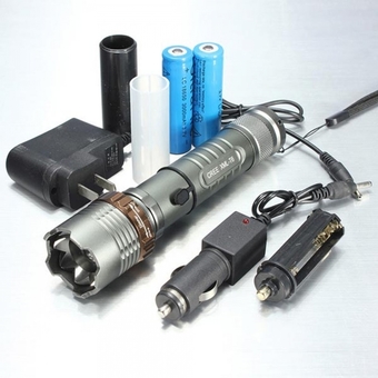 Ultrafire Cree XM-L T6 2000LM 3 Modes Waterproof Lotus Head LED Flashlight Suit Gray (US AC Adapter)