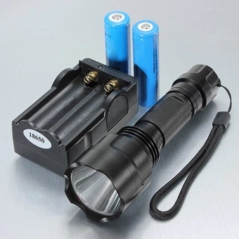 OH 1800LM C8 XM-L T6 LED Flashlight Torch Lamp 18650 Battery+Charger New