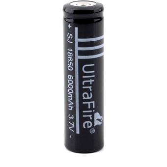 ถ่านชาร์จ Li-ion 18650 UltraFire 3.7V ความจุ 6,000mAh (Black)
