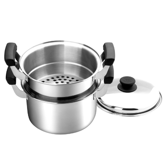 Jaguar หม้อ หม้อนึ่ง หม้อต้ม/หม้อตุ๋นพร้อมชั้นนึ่ง 24 ซม. - Silver
