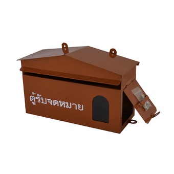 Office2art ตู้จดหมาย ตู้รับจดหมาย กล่องใส่จดหมาย ทรงบ้าน (สีแดง)