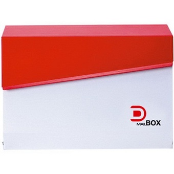 D-Boxตู้จดหมายเหล็ก พร้อมกุญแจล็อค ดีไซน์ทันสมัย รุ่นMสีขาวแดงSize 36x26x10 cm