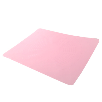 50*40cm DIY Non Stick Soft Silicone Dough Rolling Cut Mat Fondant Pastry Baking Mat Pad (Pink)
