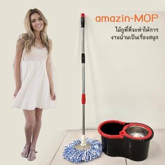 Spin Mop ไม้ถูพื้น 360 องศา รุ่น stanless mop(Black)