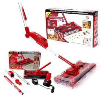 ไม้กวาดไฟฟ้า Cordless Rechargeable Swivel Sweeper รุ่น G3 Quad-Brush (สีแดง)