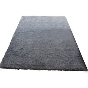 Fluffy Anti-skid Shaggy Area Rug Home Bedroom Floor Mat(Silver Grey)