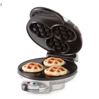Homemate เครื่องอบขนมวาฟเฟิลมินิ 3 ลูก รุ่น HOM-115B21 - สีเงิน