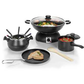 Getservice หม้อสุกี้ หม้อฟองดูว์ เอนกประสงค์ Set 10ชิ้น Funix / Fondue รุ่น KL18-51 - Black