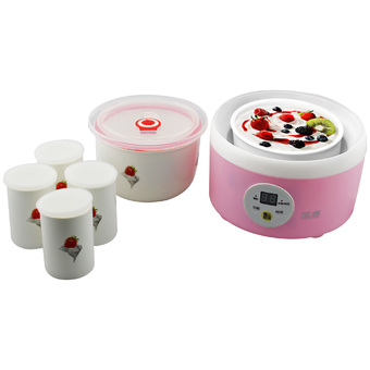 GetZhop เครื่องทําโยเกิร์ตมัลติฟังก์ชั่น Yogurt Maker รุ่น TW-301C (Pink) แถมฟรี! แก้ว 4 ใบ
