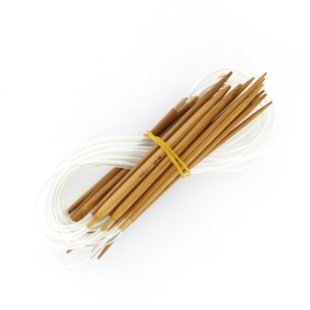 11 Sizes 2.0mm-5.0mm 40cm Bamboo Circular Knitting Needles