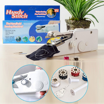 จักรเย็บผ้ามือถือ Handy Stitch จักรเย็บผ้าพกพา ใช้งานง่าย เย็บผ้า กระดาษ พีวีซี หนัง กระสอบ ได้หลากหลาย ใช้เข็มและกระสวยเหมือนจักรใหญ่ 1 ชุด