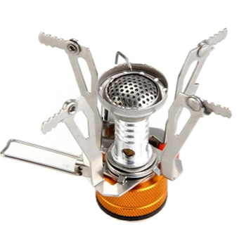 OH Mini Outdoor Camping Hiking Picnic Gas Cooking Food Water Stove Windproof Sliver