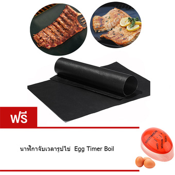 Elit Grill Mat เตาย่างบาร์บีคิว เสื่อย่างเทฟล่อน แถมฟรี นาฬิกาจับเวลารูปไข่