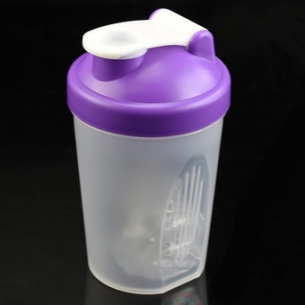 Gracefulvara 400ml Smart Shake Cup Sports Protein Shaker Mixer Blender Bottle Water Drink (Purple)