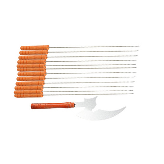 S &amp; F Outdoor Barbeque Skewers Needle Set with Wood Handle BBQ Kebab Stick