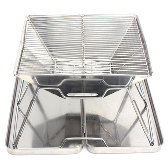 Thick Stainless Steel Barbecue Pits Folding Wood-burning Stove BBQ Charcoal Grill than BBQ (Intl)