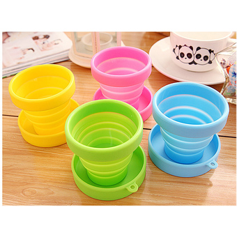 4pcs/set Foldable Travel Silicone Cup