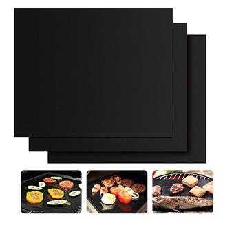 dmscs Set of 3 Non-Stick BBQ Grill Mat Heat Resistant Barbecue Sheets For Grilling Meat, Veggies, Seafoodd