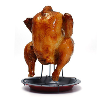 New Carbon Steel Upright Chicken Roaster Bowl Cooking Tools BBQ Accessories (Intl)