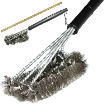 BBQ Grill Brush 18" Stainless Steel Barbecue Cleaning Brush Woven Wire - Intl"