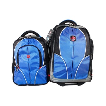 Swiss Gear Double Backpack with Trolley รุ่น KW-026 - สีฟ้า