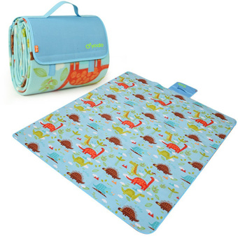 YODO Folding Moisture-proof Mat Pad Water-Resistant Picnic Blanket Tote (200 x 200cm) - Dinosaur Pattern