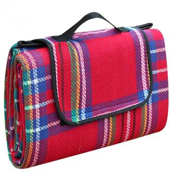 150x200cm Outdoor Beach Picnic Camping Moistureproof Mat Blanket Red Plaid