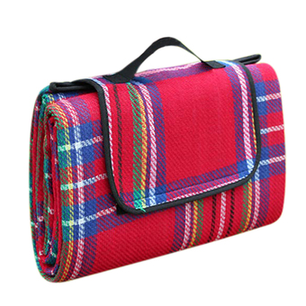 150x200cm Outdoor Moistureproof Mat Blanket Red Plaid