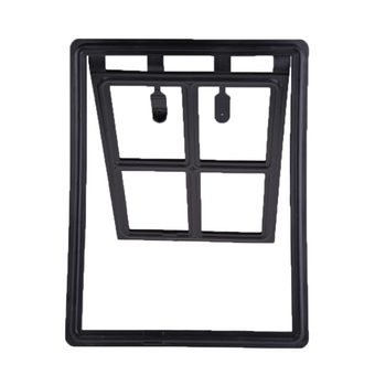 Plastic Black Dog Cat Kitty Door for Screen Window Gate for Home Cottage L