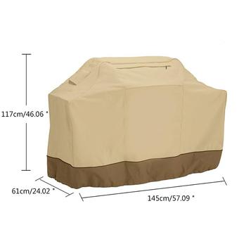 xupei Beige Waterproof BBQ Cover Gas Grill Cover UV Protection Dust Proof BBQ Cover Gas Barbecue Grill Cover