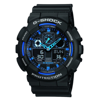 Casio G-Shock นาฬิกาข้อมือผู้ชาย สายเรซิ่น รุ่น Ga-100-1A2Dr (Black)