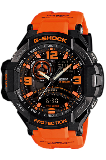 Casio G-Shock นาฬิกาข้อมือสุภาพบุรุษ สายเรซิน รุ่น GA-1000-4ADR - สีส้ม/ดำ