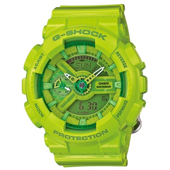 Casio G-Shock นาฬิกาข้อมือผู้ชาย สีเขียว สายเรซิน รุ่น GMA-S110CC-3A